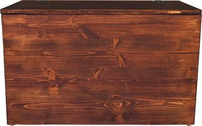 Cassapanca pouf contenitore in legno massello NOCE cm 78