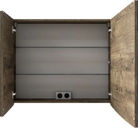 Specchio Contenitore Con Illuminazione PELIPAL rovere ribbeck L 85 x H 70 x P 17 cm, completo di presa ed interuttore
