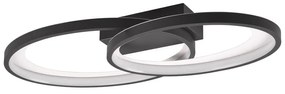 Plafoniera LED bianca e nera 30x57 cm Malaga - Reality