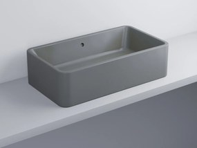 Cielo Shui Lavabo 75x42 da appoggio rettangolare con troppo pieno in ceramica cemento