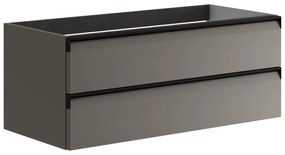 Mobile da bagno sotto lavabo Fusion grigio laccato opaco L 99.5 x H 40 x P 45.5 cm 2 cassetti, lavabo non incluso