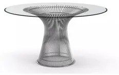 Tavolo da Pranzo DKD Home Decor Trasparente Argentato Acciaio Vetro Temperato 130 x 130 x 75 cm