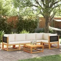 Set Divano da Giardino 6 pz con Cuscini in Massello di Acacia 3278875