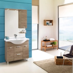 Mobile sottolavabo e lavabo Rimini per vasca centrale rovere nabucco L 81.5 x H 80 x P 33.5 cm