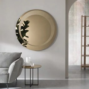 Specchio tondo con decorazione sabbiata D120 cm LEVI Bronzo