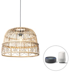 Lampada a sospensione intelligente in rattan 44 cm con Wifi G95 - Michelle