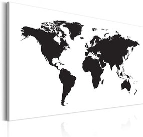 Quadro World Map  Black & White Elegance  Colore bianco e nero, Dimensioni e Misure 120x80