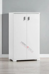 Mobile scarpiera in legno a due ante 53x91h cm Bianco Frassino