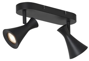 Faretto da soffitto moderno nero 2 luci regolabile - Triangle