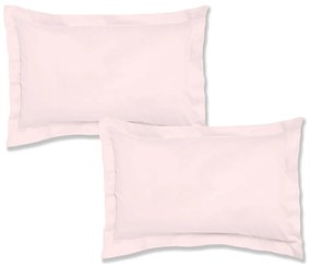 Set di 2 federe in cotone Oxford Blush, 50 x 75 cm Cotton Percale - Bianca