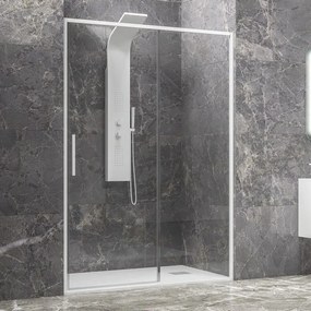 Porta doccia 150 cm colore bianco vetro 6 mm altezza 200h | KLA4000B - KAMALU
