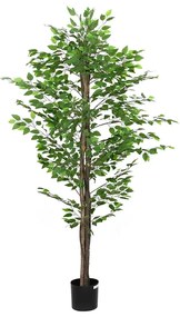 Pianta Di Ficus Artificiale 1260 Foglie 200 Cm Verde /