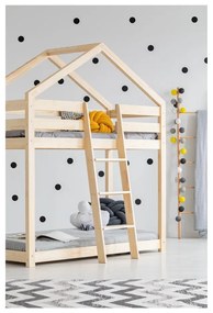 Casa/pavimento letto per bambini in legno di pino 90x200 cm in colore naturale Mila DMP - Adeko