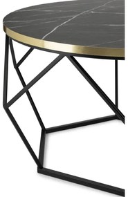 Tavolino DIAMOND 40x70 cm nero/oro
