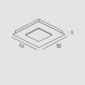 Plafoniera Contemporanea Pixel Metallo Foglia Rame Led 40W Quadrata