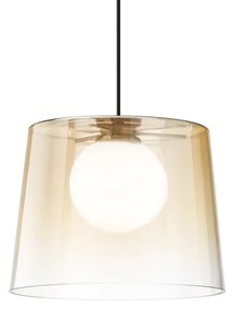 Sospensione Vintage-Decò Fade Metallo Ambra 1 Luce G9 3W 3000K Luce Calda