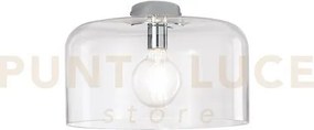 Plafoniera gibus trasparente 1 luce attacco e27 35x35x23cm in vetro...