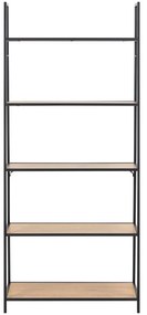 Scaffale nero-color legno naturale effetto rovere 77x175 cm Seaford - Actona