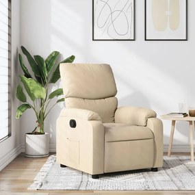 Poltrona Reclinabile İn Tessuto Crema /