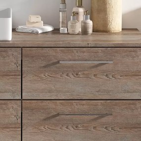 Mobile bagno da 120cm con 4 cassetti e piano per lavabo da appoggio EL-120P4 - KAMALU