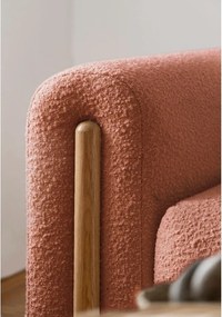 Divano color terracotta allungabile/con contenitore e rivestimento in bouclé 244 cm Arcadova – ELTAP