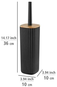 WENKO 25304100 - Set WC ROTELLO 10x36 cm nero/marrone