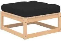 Poggiapiedi da Giardino con Cuscino in Legno Massello di Pinocod mxl 94755