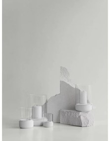 Set di 2 candelieri in vetro grigio con base in cemento Calma - Blomus