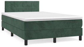 Giroletto A Molle Con Materasso Verde Scuro 120x190 Cm Velluto /