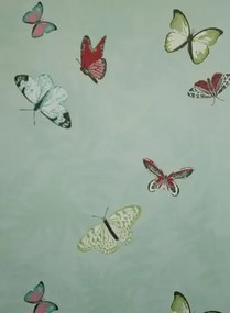 Nina Campbell Carta da parati Farfalla - lindgrün/ bunt