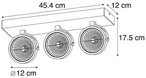 Faretto di design grigio orientabile 3 luci - Go