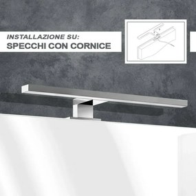 Applique LED per specchio 50 cm luce naturale e doppia installazione