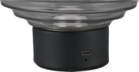 Lampada da tavolo LED dimmerabile nero-grigio con paralume in vetro (altezza 14,5 cm) Earl - Trio