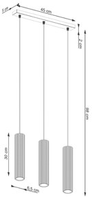 Lampada a Sospensione 3xGU10 in Alluminio KARBON 3L