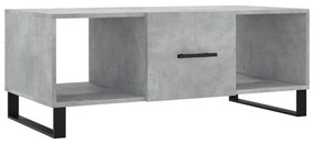 Tavolino salotto grigio cemento 102x50x40 cm legno multistrato