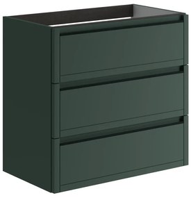 Mobile da bagno sospeso sotto lavabo L 79.5 x H 78 x P 45.5 cm verde opaco, 3 cassetti Tratto