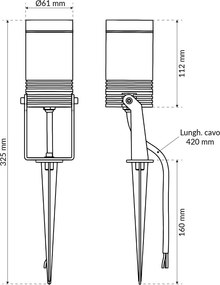 Faretto con Picchetto e Supporto GU10 IP67 in Alluminio e Vetro - Antracite