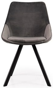 Sedie da pranzo in velluto grigio in un set di 2 pezzi Ritz - Tenzo