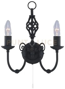 Lampada da parete zanzibar 2lt - metallo nero