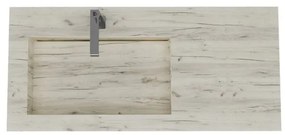 Lavabo a incasso rettangolare vasca a sinistra IDEEA L 100 x H 12 cm in legno bianco opaco