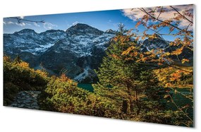 Quadro vetro Lago di montagna 100x50 cm