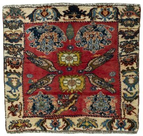 Shiraz Tappeto persiano 60 x 60 Rosso (Iran) Annodato A Mano