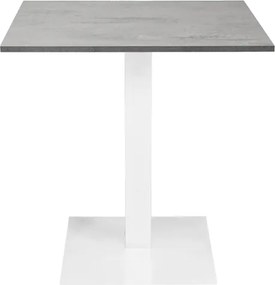 Tavolo bar ristorante 70x70 cm base bianca piano laminato Cemento H 75