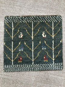 Gabbeh Tappeto persiano 40x40 Verde (Iran) Annodato A Mano