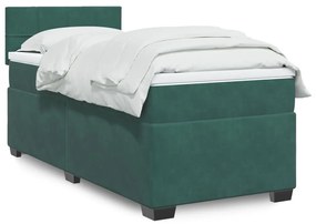 Giroletto A Molle Con Materasso Verde Scuro 80x200 Cm Velluto /