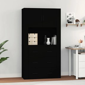 Credenza Nera İn Legno Multistrato /