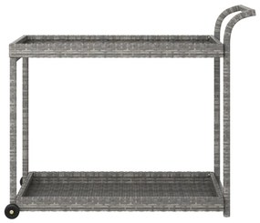 Carrello da bar grigio 100x45x83 cm in polyrattan