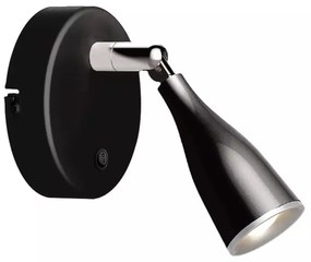 Applique Lampada Led Da Parete Con Interruttore Carcassa Nera 4000K Testa Orientabile IP20 4,5W SKU-218678