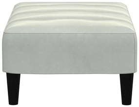 Poggiapiedi grigio chiaro 77x55x31 cm in velluto