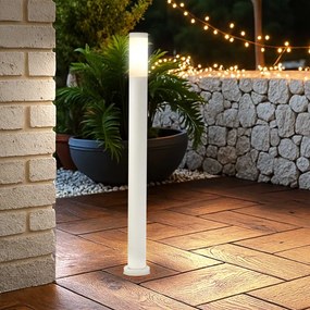Paletto da Giardino 100cm, acciaio inox BIANCO, IK06, IP54, base E27 Base E27